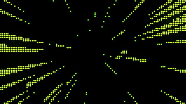Abstract digital background with glowing pixel light streaks on black backdrop