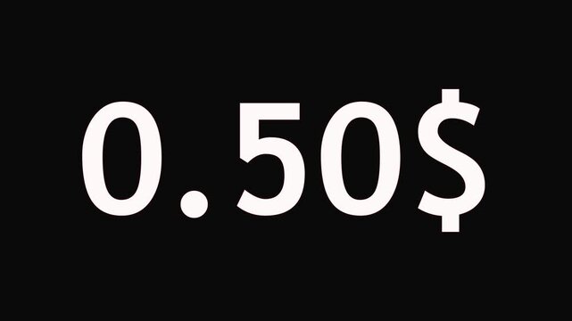 Modern countdown timer from 1 minute minute on black background suitable for presentations, productivity, educational content, and more..