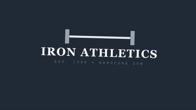 Iron athletics hardcore gym animation fitness branding and strength training identity 4k barbell