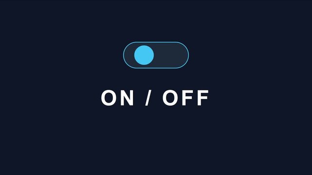 Interactive on off toggle switch animation for user interface 4k button