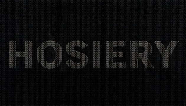 Knitted Hosiery Text Texture on Dark Charcoal Woolen Fabric Background