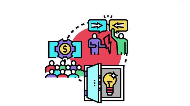 Business people collaborating on problem solving, discussing strategies, and finding new ideas, representing a successful approach to overcoming organizational obstacles
