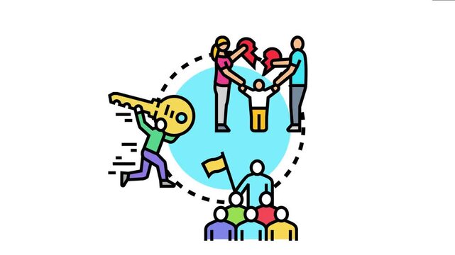 Professionals finding a key solution to mediate disagreements, fostering collaboration, addressing issues within a group, and moving towards shared goals