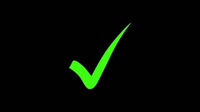 right check mark icon, tick mark or confirm icon animation. check mark sign, verify complete sign, approved, select tick, success , Motion graphics of approved icon