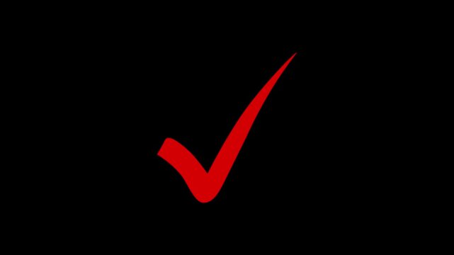 right check mark icon, tick mark or confirm icon animation. check mark sign, verify complete sign, approved, select tick, success , Motion graphics of approved icon