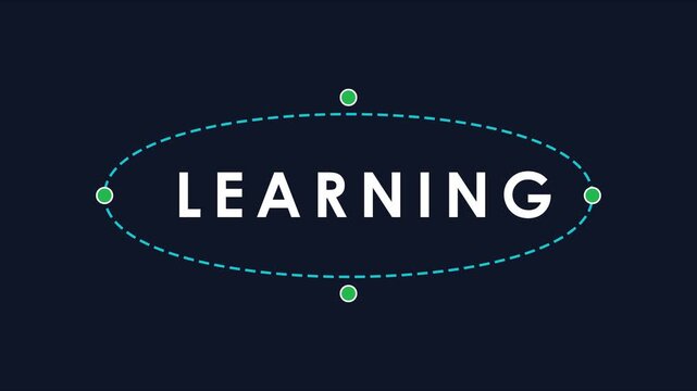 Learning concept animation with minimalist typography and dynamic for educational and corporate presentations 4k