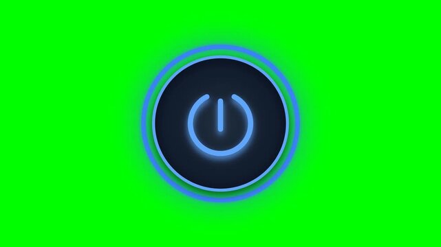 Animated Power Button Icon with Colorful Background