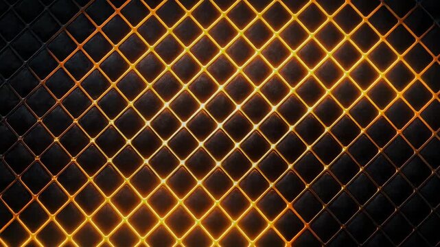 Dark Prismatic Rhombus Grid Gold Rim Light Background