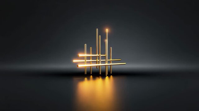 Industrial Gold Line Grid Modern Architectural Background