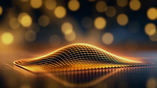 Tilted 3D Gold Grid Motion Background Loop