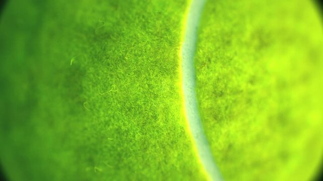 Top View 3D Animation of a Tennis Ball Rising Close to Camera and Falling Back Down