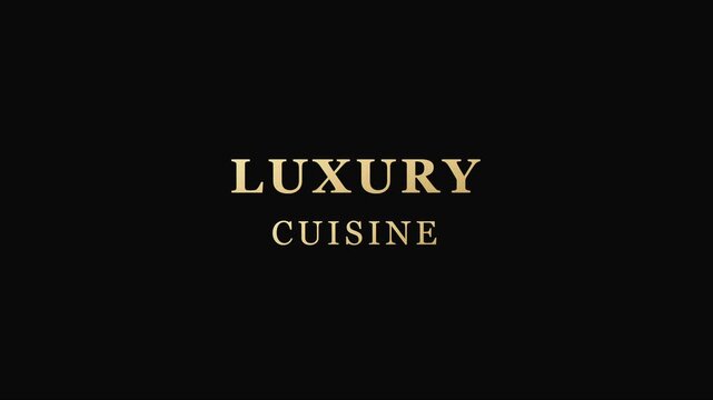 Luxury cuisine gold typography motion title sequence animation 4k