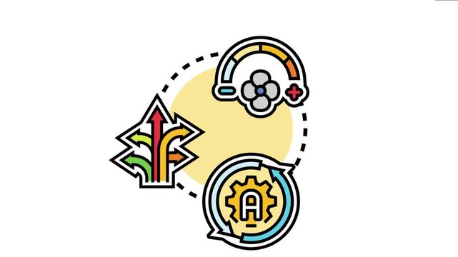 Adjustable preferences concept icons representing customizable settings, decision making, control panels, modification options, and personalized automation solutions