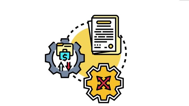 Legal document templates with gears symbolizing adaptable elements, negotiation, and flexibility in business agreements, contract management, and policy adjustment processes