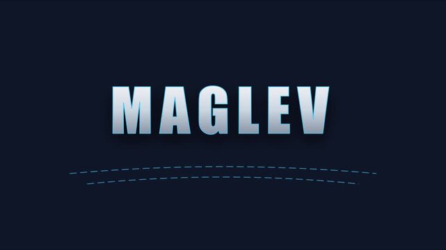 Maglev technology concept: futuristic high-speed magnetic levitation train animation for modern transportation and engineering presentations 4k
