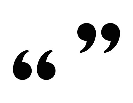 Quote marks icon set.Quotation mark sign.double quote, inverted comma, speech marks, solid and outline typography symbols.