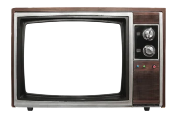 Fotobehang Vintage Vintage Wood Cabinet Television with Analog Dials and Control Buttons  © Md