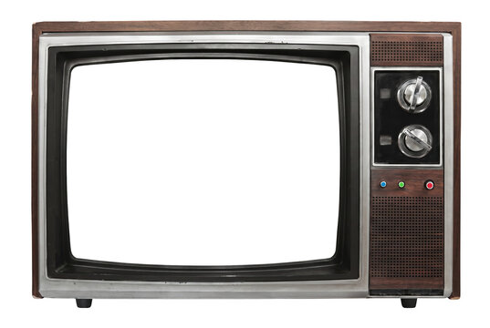 Vintage Wood Cabinet Television with Analog Dials and Control Buttons