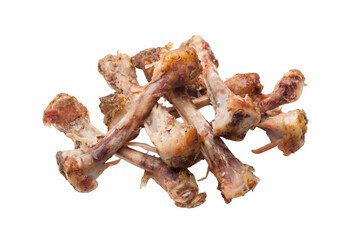 Pile of Leftover Chicken Bones from a Meal © Md