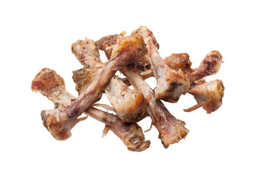 Pile of Leftover Chicken Bones from a Meal