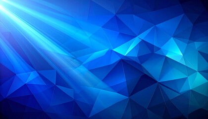 Obraz premium Abstract Blue Low Poly Background with Layered Geometric Facets and Soft Diffused Light