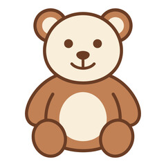 Obraz premium Brown teddy bear sitting isolated on white background smiling cute toy