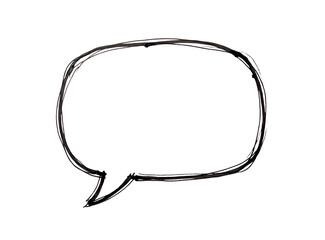Naklejka premium Hand drawn speech bubble sketch for communication and chat messages isolated on transparent background