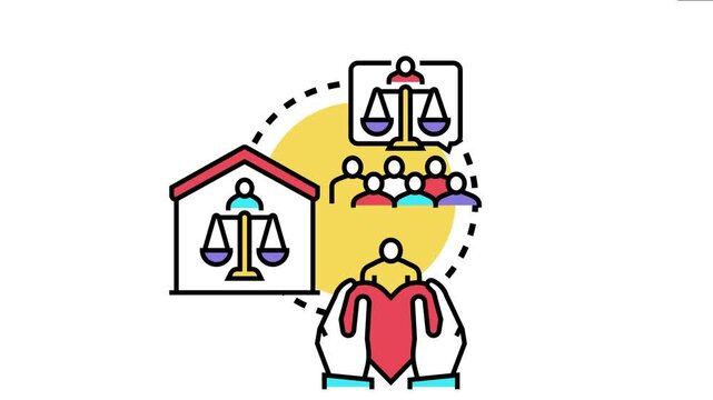 Legal system finalizing the process of adopting a child, the establishment of a new family home and commitment of love through official judgment