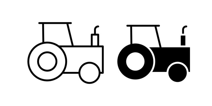 Tractor icon stroke symbol collection