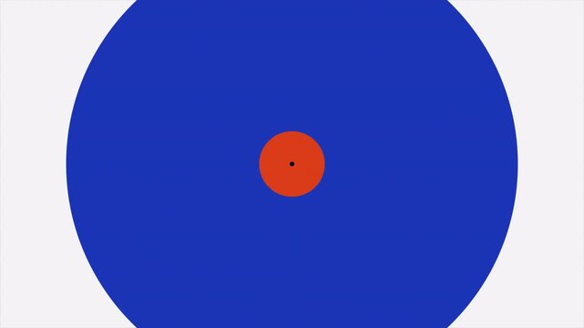 Colorful circle expanding transition animation, flat vector blue orange black rings zooming reveal effect for video editing, bold geometric shape overlay 4K