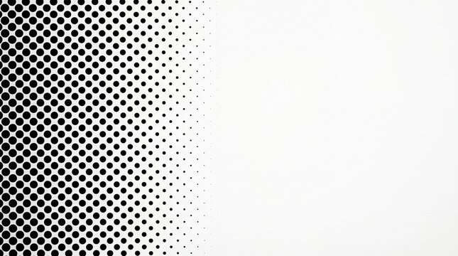 Halftone dot pattern background, black and white gradient texture, retro pop art comic style overlay, minimalist geometric screen print effect