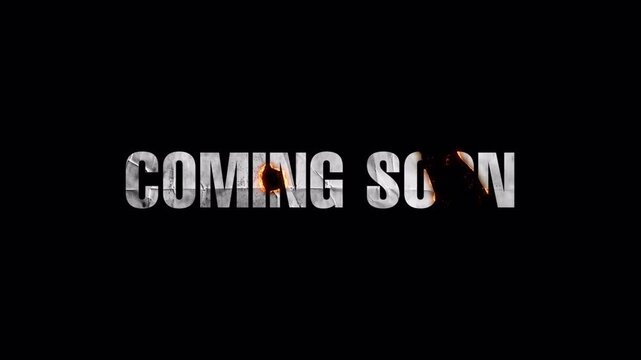 Coming Soon Text Animation, Coming Soon Announcement, Cinematic Coming Soon Title on Black Background