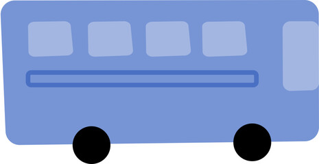 Obraz premium Minimalist blue bus vector illustration