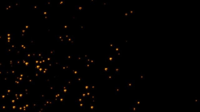Rising Ember Particles Animation, Floating Fire Embers, Glowing Sparks Rising on Black Background