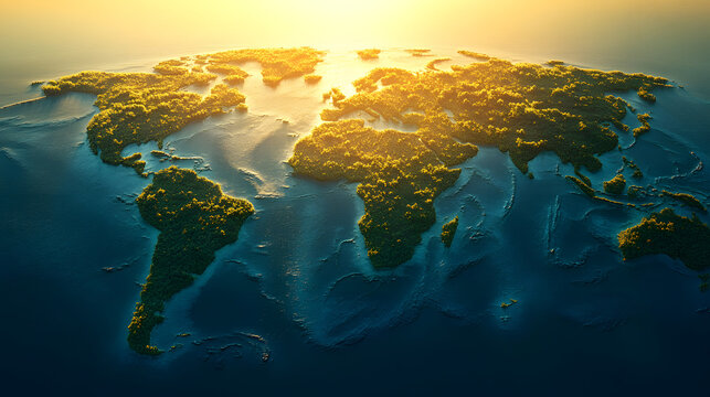 Vibrant glowing world map visualization with grid lines on real dark ground texture