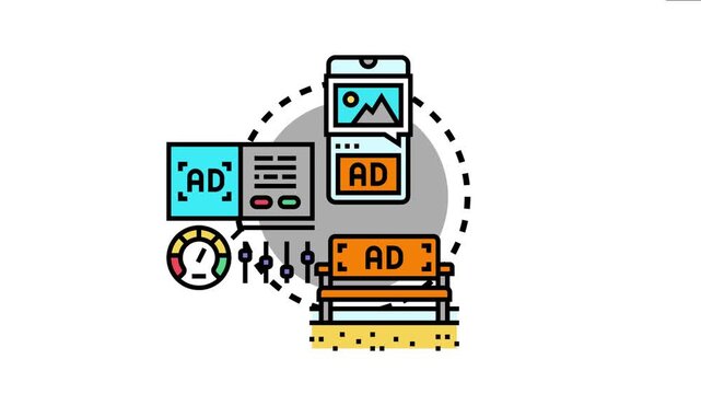 Advertising content dissemination involves distributing promotional messages across various mediums like digital devices, online platforms, and outdoor displays, optimizing reach and effectiveness