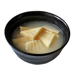 鮮筍湯 鶏だしタケノコスープの切り抜き 中華料理 筍和食食材素材 © as_design