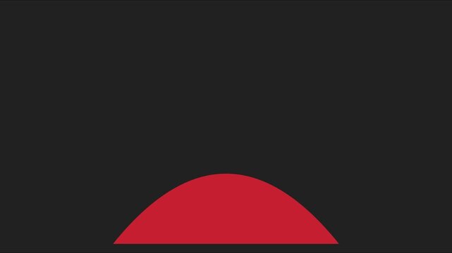 Minimalist red semi-circle shape animation on dark 4k background, for motion