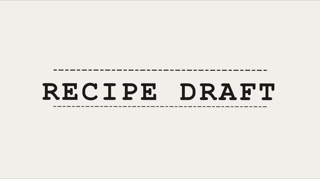 Minimalist recipe draft text animation for cooking tutorials and culinary 4k kitchen