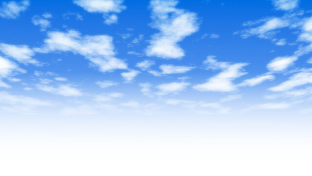 Clouds sky isolated transparent blue white in background realistic overlay of nature weather atmosphere scattered wispy clear bright summer day