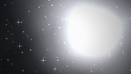 Monochrome glowing nebula background, with sparkling stars, and soft light, flares in outer space © DreamStock