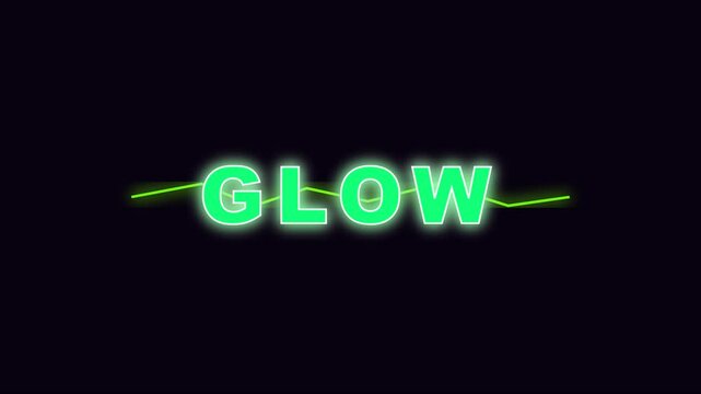 Neon glow text effect with animated pulse line modern digital motion animation 4k