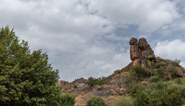 El Cogull&oacute;n rock and spring. Valporquero Cave, Vegacervera, Le&oacute;n, Spain.