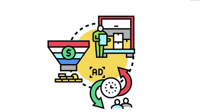 After sales outreach process icon customer engagement after purchase, focusing on loyalty, support, and business growth through follow up interactions