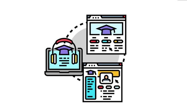 After school student enrichment concept icon representing educational activities, remote learning, and supplemental online programs extending knowledge and skill development