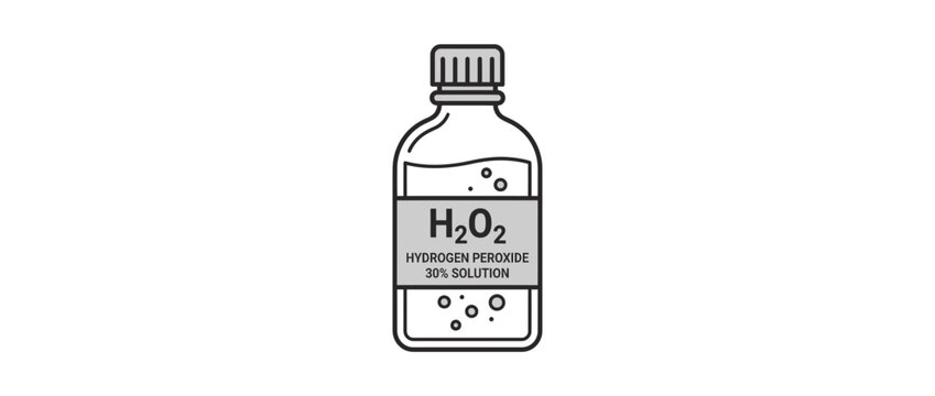 Hydrogen Peroxide Bottle Icon Isolated Transparent Background