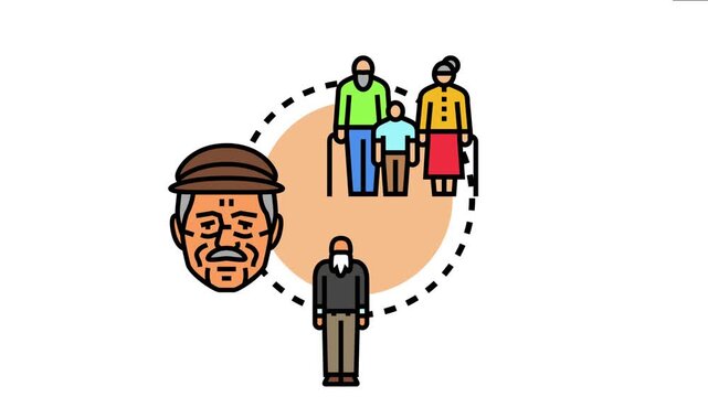 People celebrating an age anniversary and recognizing the progression of life through different generations, highlighting seniors, family, and the concept of longevity