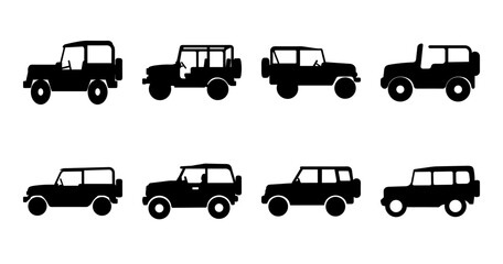Fototapeta premium Assorted vintage cars driving in a row - Collection of stylized vintage vehicles arranged in a linear formation, perfect for retro-themed designs or illustrations.
