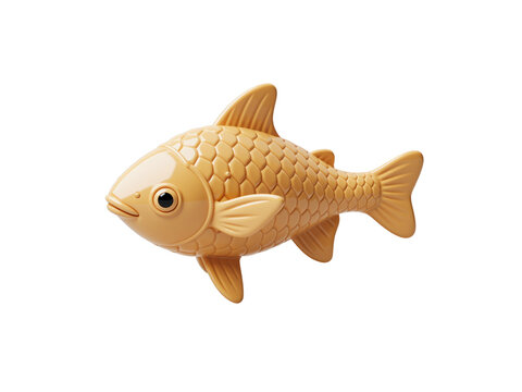 Goldfish 3d rendering asset swimming, isolated on transparent background