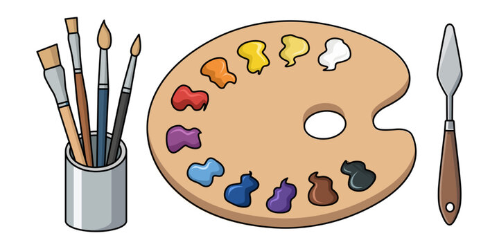 Painting Tools Elements Set vector